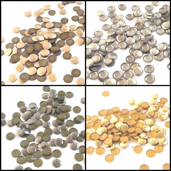Hot Fix Round Metal Nail Head Studs Flat Beads Rhinestones for DIY Decoration on Jeans Garments Costumes Bags Belts Crafts